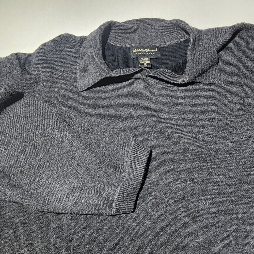 Mens Eddie Bauer Cotton Blend Gray Sweater XL Tall - Picture 3 of 4